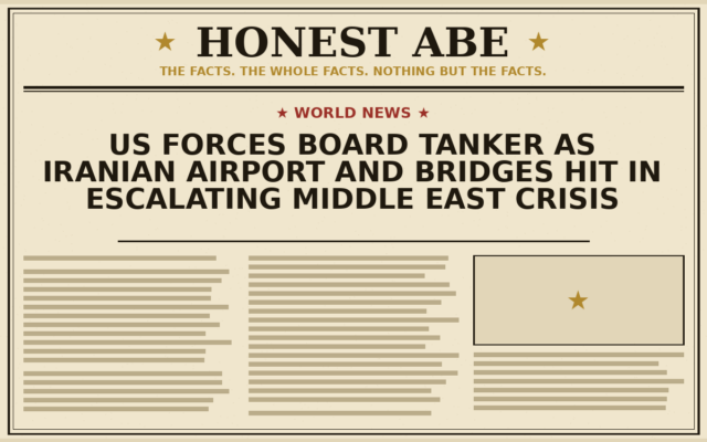 US Forces Board Tanker as Iranian Airport and Bridges Hit in Escalating Middle East Crisis