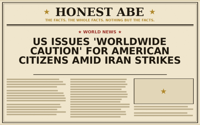 US Issues ‘Worldwide Caution’ for American Citizens Amid Iran Strikes