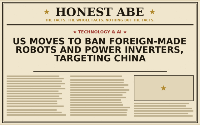 US Moves to Ban Foreign-Made Robots and Power Inverters, Targeting China