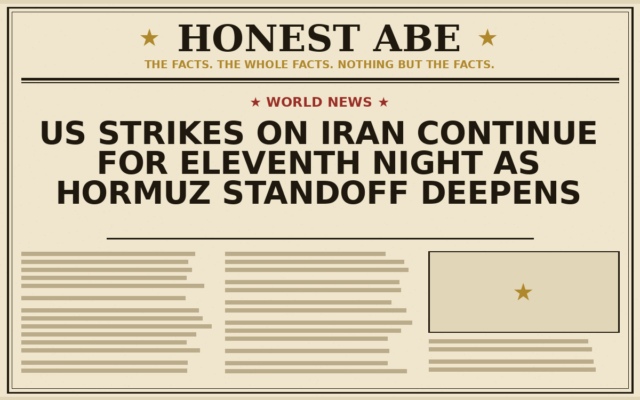 US Strikes on Iran Continue for Eleventh Night as Hormuz Standoff Deepens