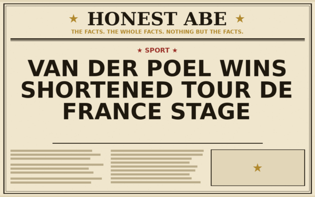 Van der Poel Wins Shortened Tour de France Stage