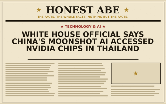 White House Official Says China’s Moonshot AI Accessed Nvidia Chips in Thailand
