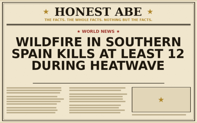 Wildfire in Southern Spain Kills at Least 12 During Heatwave