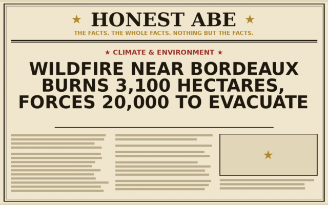 Wildfire Near Bordeaux Burns 3,100 Hectares, Forces 20,000 to Evacuate