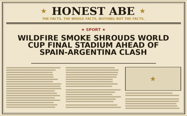 Wildfire Smoke Shrouds World Cup Final Stadium Ahead of Spain-Argentina Clash