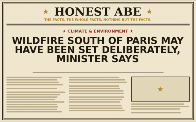 Wildfire South of Paris May Have Been Set Deliberately, Minister Says
