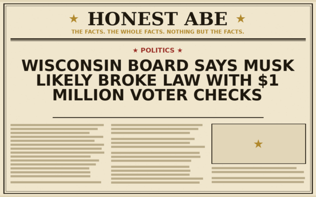 Wisconsin Board Says Musk Likely Broke Law With $1 Million Voter Checks