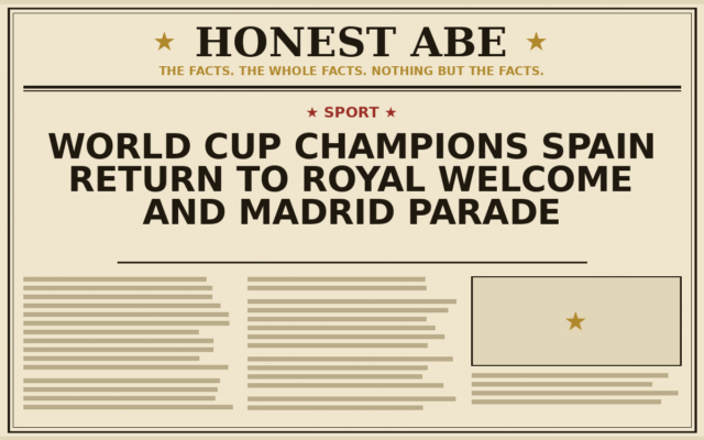 World Cup Champions Spain Return to Royal Welcome and Madrid Parade