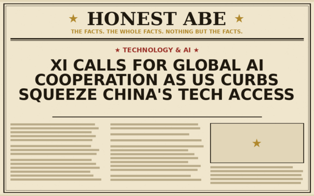 Xi Calls for Global AI Cooperation as US Curbs Squeeze China’s Tech Access
