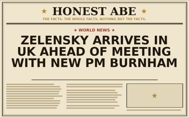 Zelensky Arrives in UK Ahead of Meeting With New PM Burnham