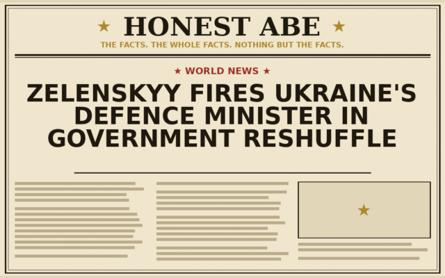 Zelenskyy Fires Ukraine’s Defence Minister in Government Reshuffle