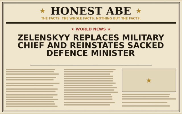 Zelenskyy Replaces Military Chief and Reinstates Sacked Defence Minister