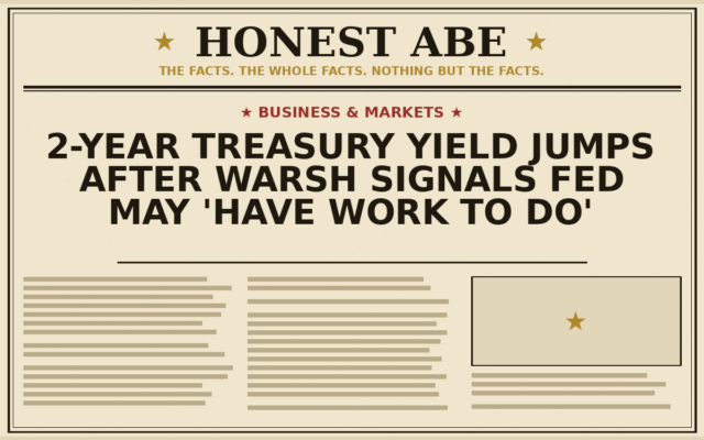 2-Year Treasury Yield Jumps After Warsh Signals Fed May ‘Have Work to Do’