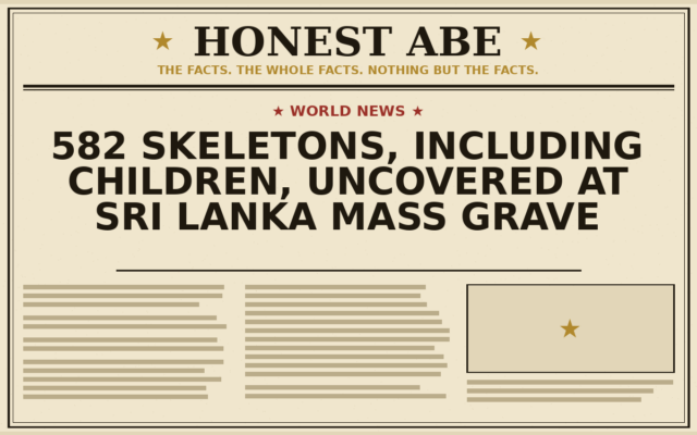 582 Skeletons, Including Children, Uncovered at Sri Lanka Mass Grave