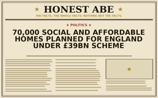 70,000 Social and Affordable Homes Planned for England Under £39bn Scheme