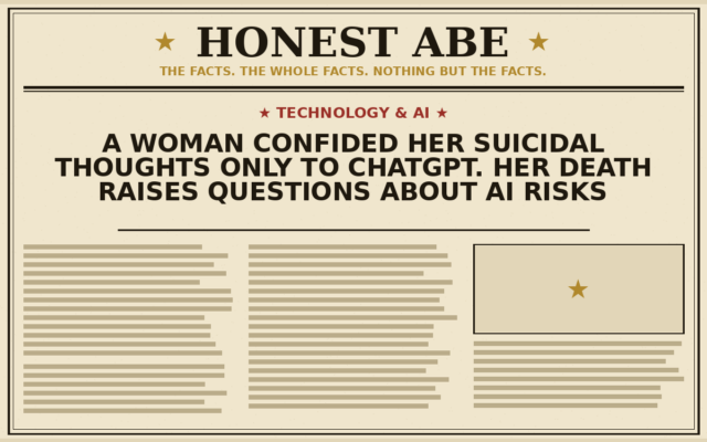 A Woman Confided Her Suicidal Thoughts Only to ChatGPT. Her Death Raises Questions About AI Risks