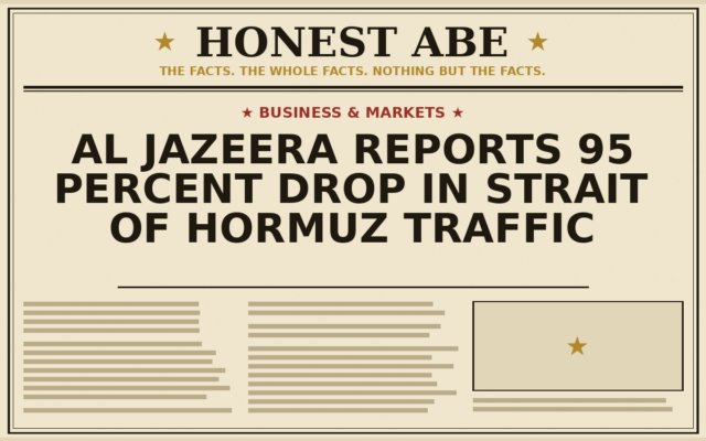Al Jazeera Reports 95 Percent Drop in Strait of Hormuz Traffic