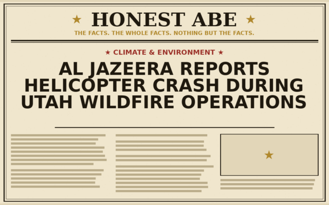 Al Jazeera Reports Helicopter Crash During Utah Wildfire Operations