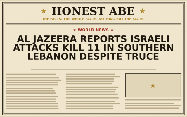 Al Jazeera Reports Israeli Attacks Kill 11 in Southern Lebanon Despite Truce