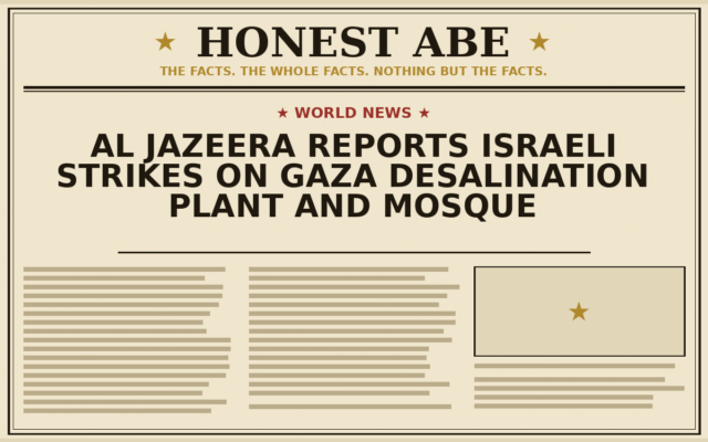 Al Jazeera Reports Israeli Strikes on Gaza Desalination Plant and Mosque