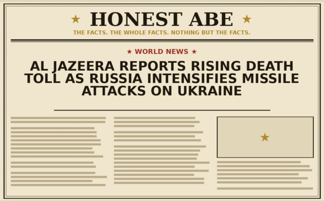 Al Jazeera Reports Rising Death Toll as Russia Intensifies Missile Attacks on Ukraine