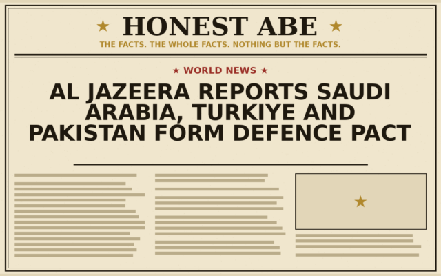 Al Jazeera Reports Saudi Arabia, Turkiye and Pakistan Form Defence Pact