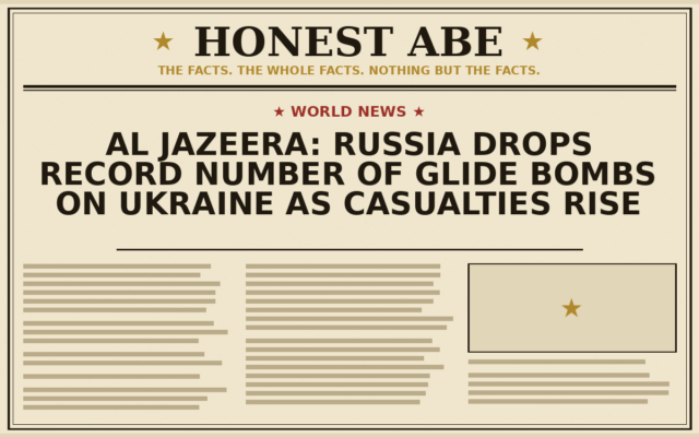 Al Jazeera: Russia Drops Record Number of Glide Bombs on Ukraine as Casualties Rise