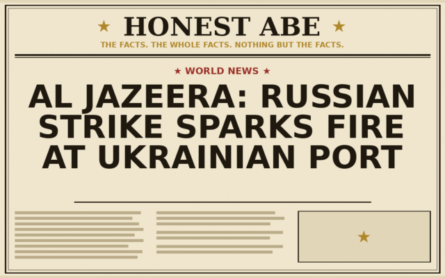 Al Jazeera: Russian Strike Sparks Fire at Ukrainian Port