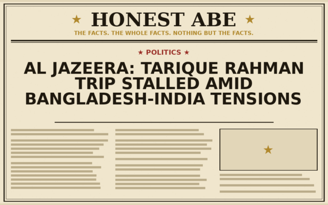Al Jazeera: Tarique Rahman Trip Stalled Amid Bangladesh-India Tensions
