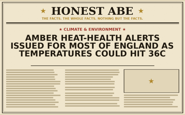 Amber Heat-Health Alerts Issued for Most of England as Temperatures Could Hit 36C