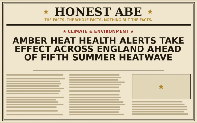 Amber Heat Health Alerts Take Effect Across England Ahead of Fifth Summer Heatwave