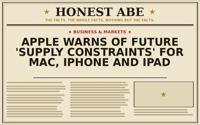 Apple Warns of Future ‘Supply Constraints’ for Mac, iPhone and iPad