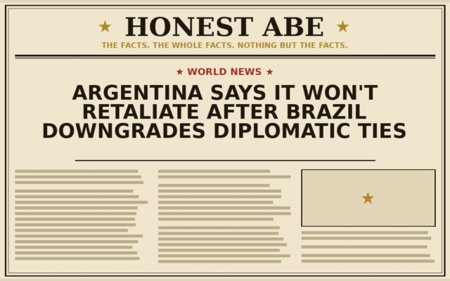 Argentina Says It Won’t Retaliate After Brazil Downgrades Diplomatic Ties