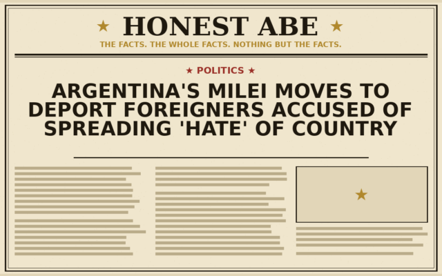 Argentina’s Milei Moves to Deport Foreigners Accused of Spreading ‘Hate’ of Country