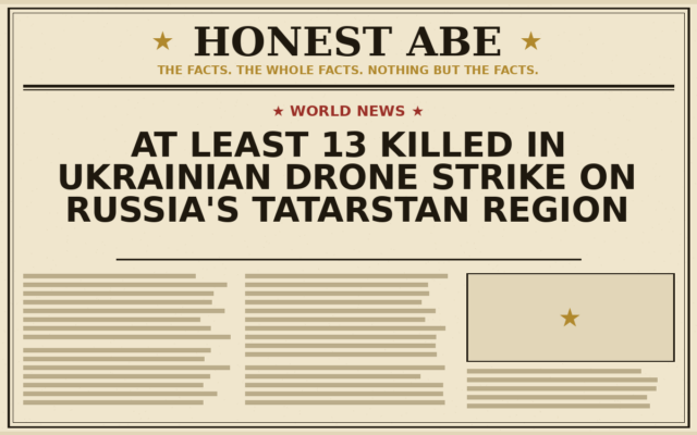 At Least 13 Killed in Ukrainian Drone Strike on Russia’s Tatarstan Region