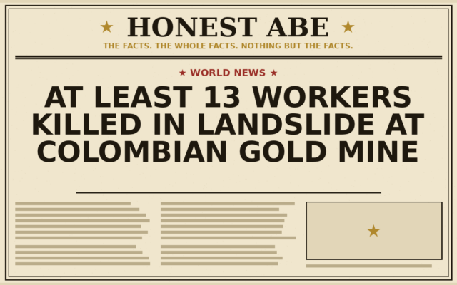 At Least 13 Workers Killed in Landslide at Colombian Gold Mine