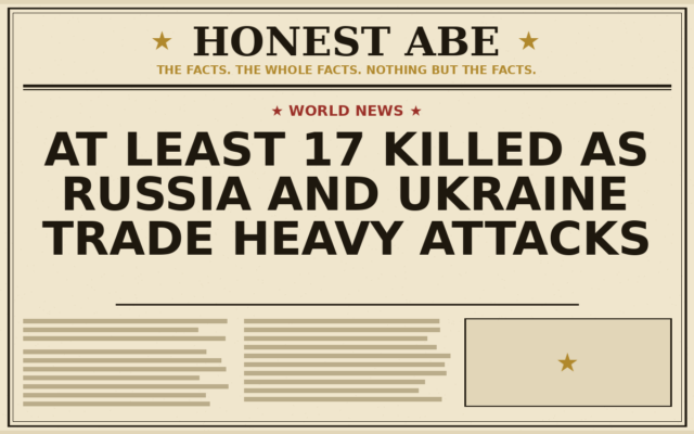 At Least 17 Killed as Russia and Ukraine Trade Heavy Attacks
