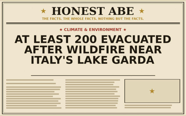 At Least 200 Evacuated After Wildfire Near Italy’s Lake Garda