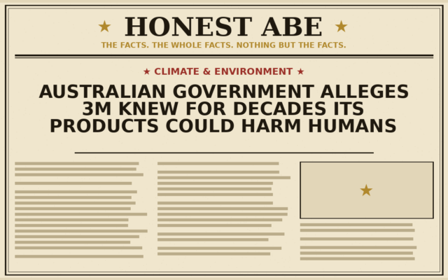 Australian Government Alleges 3M Knew for Decades Its Products Could Harm Humans