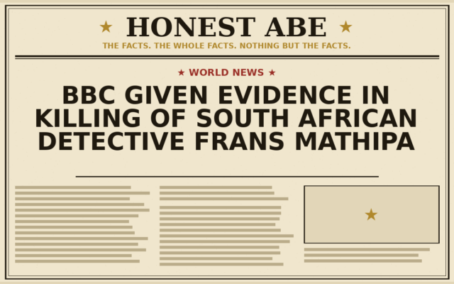 BBC Given Evidence in Killing of South African Detective Frans Mathipa