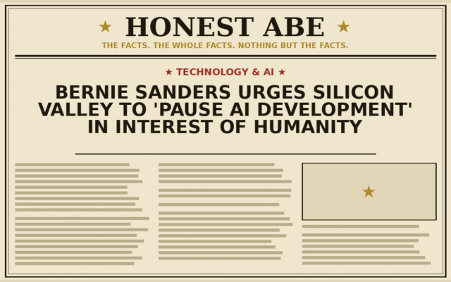 Bernie Sanders Urges Silicon Valley to ‘Pause AI Development’ in Interest of Humanity