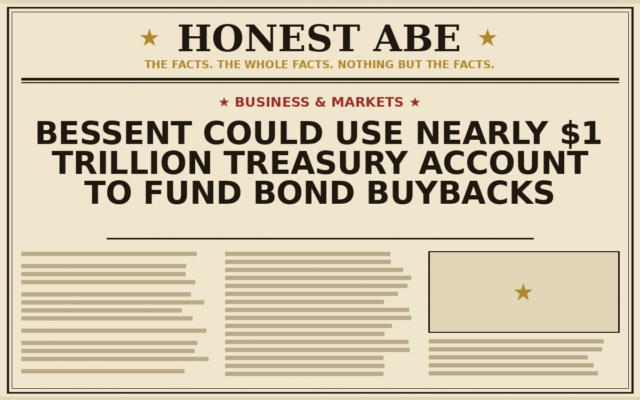 Bessent Could Use Nearly $1 Trillion Treasury Account to Fund Bond Buybacks