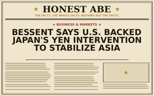 Bessent Says U.S. Backed Japan’s Yen Intervention to Stabilize Asia