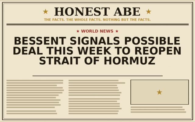 Bessent Signals Possible Deal This Week to Reopen Strait of Hormuz