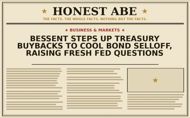 Bessent Steps Up Treasury Buybacks to Cool Bond Selloff, Raising Fresh Fed Questions