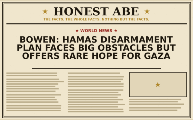 Bowen: Hamas Disarmament Plan Faces Big Obstacles but Offers Rare Hope for Gaza