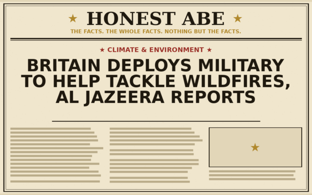 Britain Deploys Military to Help Tackle Wildfires, Al Jazeera Reports