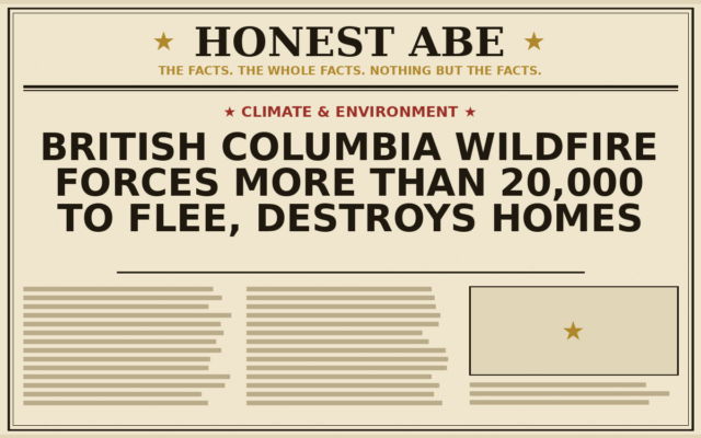 British Columbia Wildfire Forces More Than 20,000 to Flee, Destroys Homes