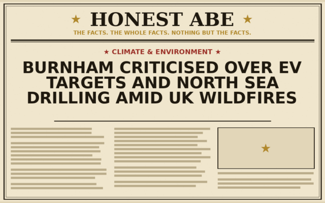 Burnham Criticised Over EV Targets and North Sea Drilling Amid UK Wildfires