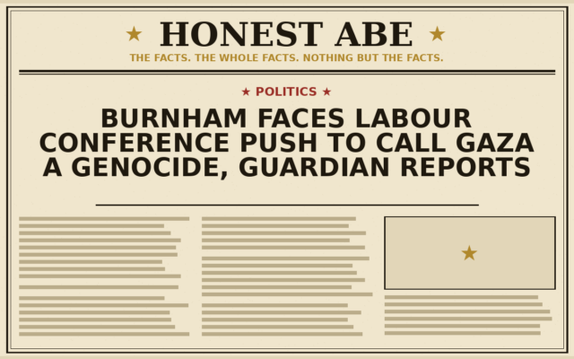 Burnham Faces Labour Conference Push to Call Gaza a Genocide, Guardian Reports